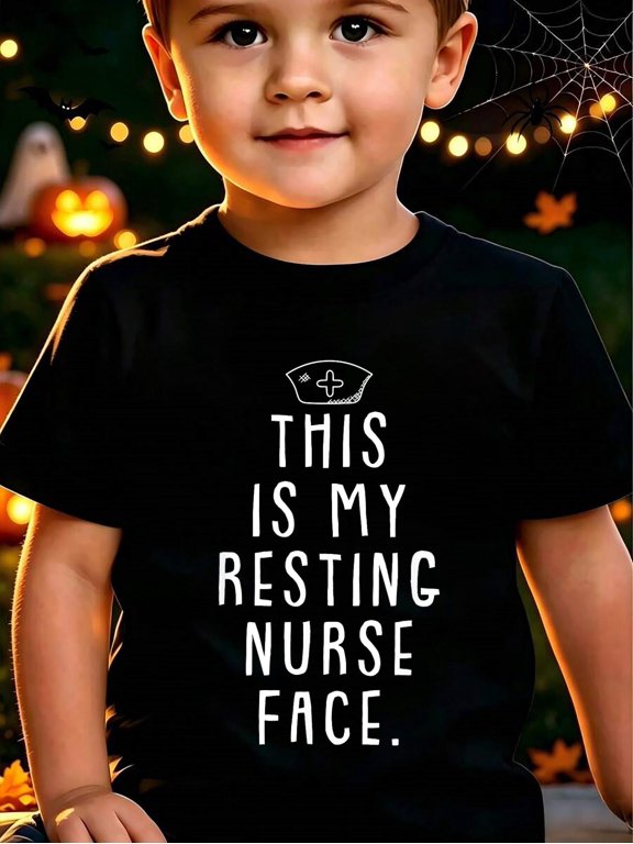 Resting Nurse Face Funny Registered RN Nurse Student Gift Kids T-Shirt