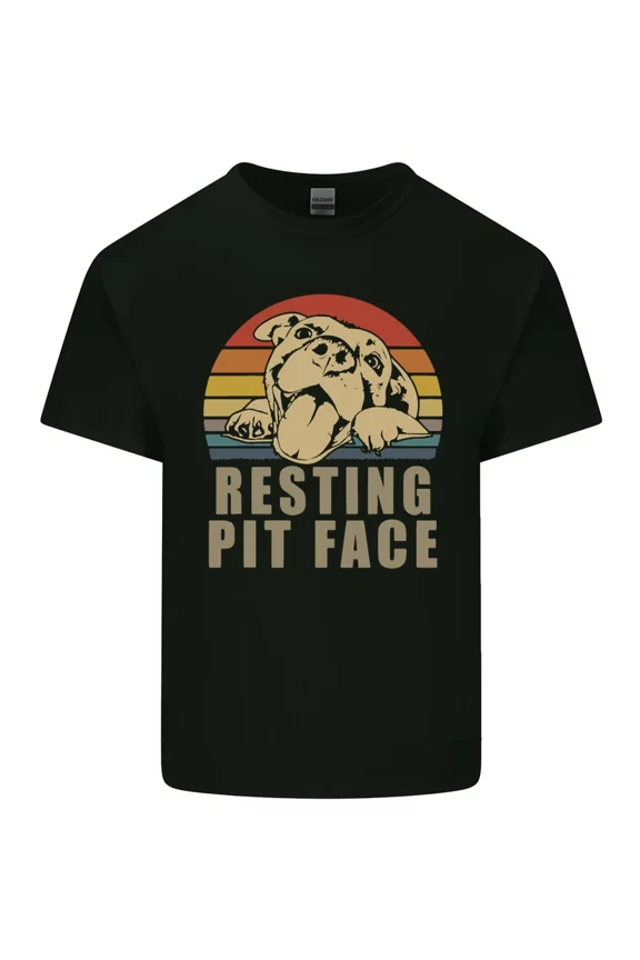 Resting Pit Bull Face Funny Dog Puppy Breed Cotton Tee Shirt,for unisex up to 5XL