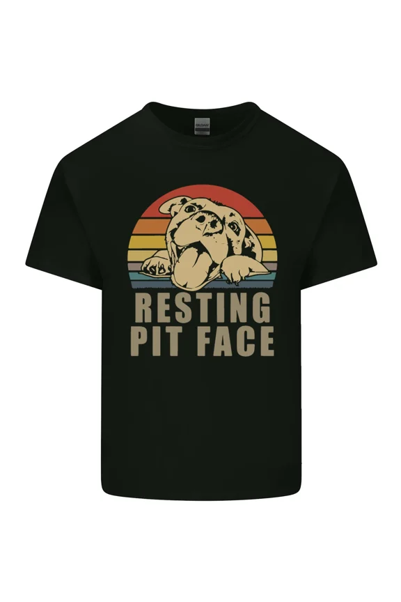 Resting Pit Bull Face Funny Dog and Puppy and Pet and Unisex T-Shirt