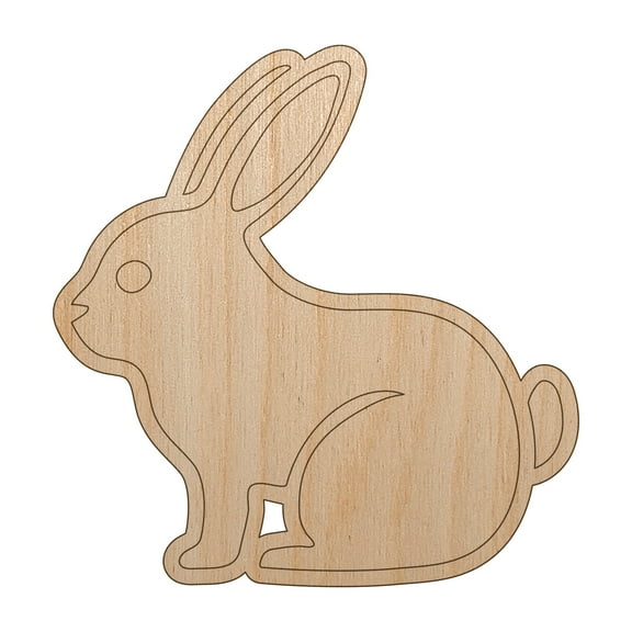 Resting Rabbit Bunny Easter Wood Shape Unfinished Piece Cutout Craft DIY Projects - 4.70 Inch Size - 1/8 Inch Thick