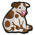 thumbnail image 1 of Resting Spotted Cow Sitting Applique Multi-Color Embroidered Iron-On Patch - 2.0 Inch Mini, 1 of 5