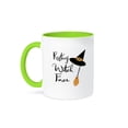 thumbnail image 1 of 3dRose, Resting Witch Face - Halloween Saying, 15oz Two-Tone Green Mug, 1 of 7