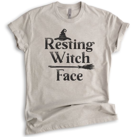 Resting Witch Face Shirt, Unisex Women's Shirt, Funny Horror Shirt, Witch Shirt, Light Silk Gray, X-Small