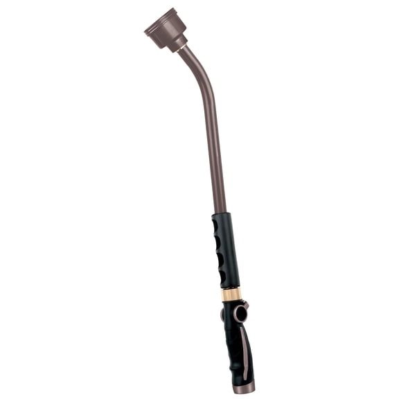 Restmo 24 Inch Metal Watering Wand, Gentle Shower Sprayer with Thumb Flow Control, Heavy Duty Garden Hose Wand for Hanging Baskets, Shrubs, Flowers, Brown