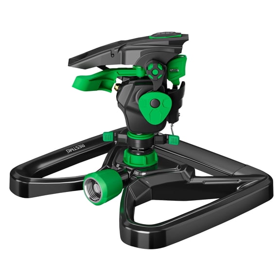 Restmo Watering Lawn Sprinkler, 7600 Sq. Ft. with Zinc Alloy Stable Base, Distance & Width Adjustable Lawn Sprinkler for Large Area Lawn & Yard Irrigation