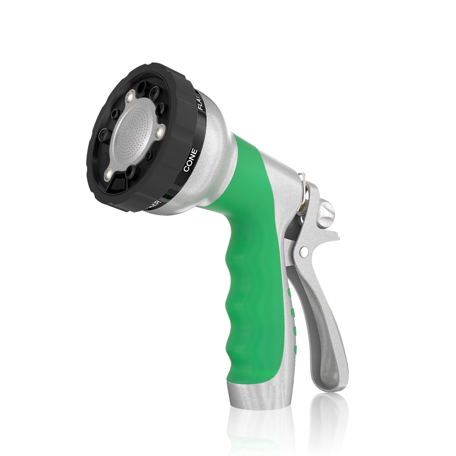 Restmo Water Hose Nozzle with Removable Spray Disc, Heavy Duty Garden Hose Nozzle with 6 Spray Patterns, High Pressure Hand Sprayer for Watering Plants, Washing Cars & Pets, Rear Trigger
