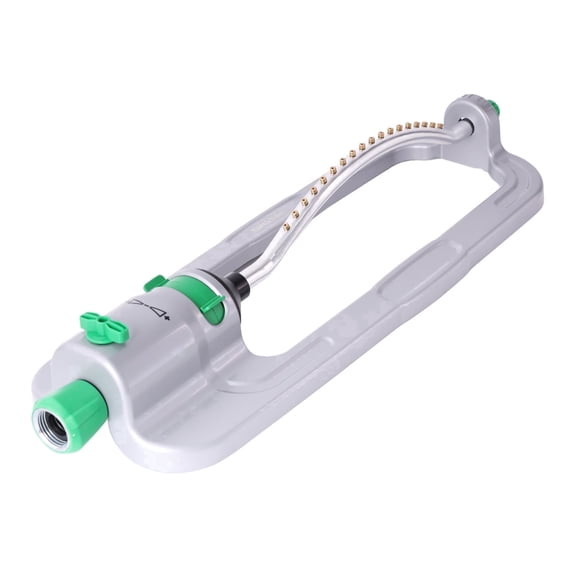 Restmo Heavy Duty Oscillating Sprinkler with 18-Hole Brass Nozzle | Sprinkler with Heavy-Duty Metal Base,Built-in Sand Debris Filter&Cleaning Needle, Adjustable Flow & Covers up to 3,600 sq.ft
