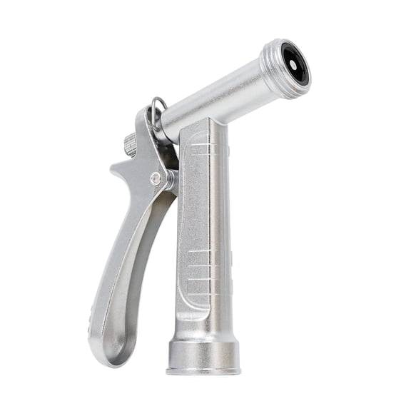 Restmo 100% Metal Garden Hose Nozzle, 5X Lifespan Rust-Proof Chrome Plated, Heavy Duty Zinc Alloy Pistol Grip with Threaded Front, High Pressure Hose Sprayer Nozzle for Car Washing, Plant Watering