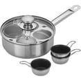 Resto 18/10 Stainless Steel Stovetop Egg Poacher Set, 4 Removable Cups