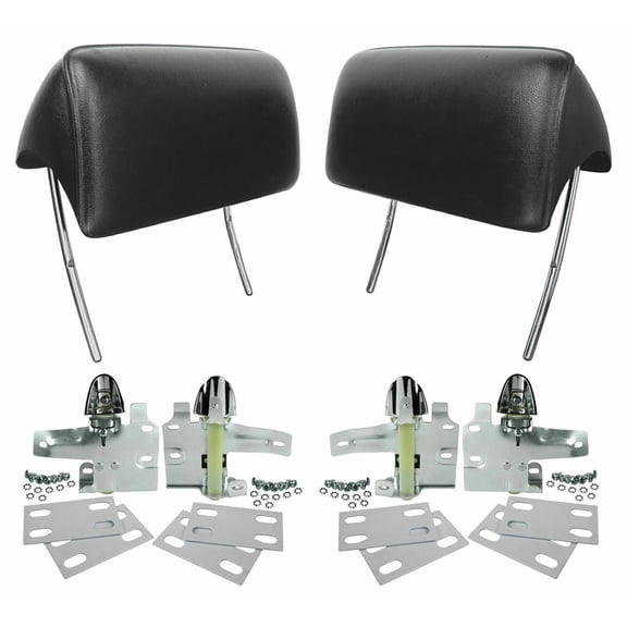 RestoParts Black Bucket Seat Headrest Set 1966-1967 GTO Chevelle 442 Skylark
