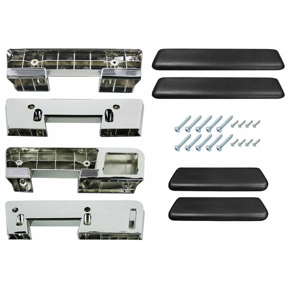 RestoParts Black Front/Rear Armrest Kit 1965-1967 GTO Skylark Chevelle Cutlass