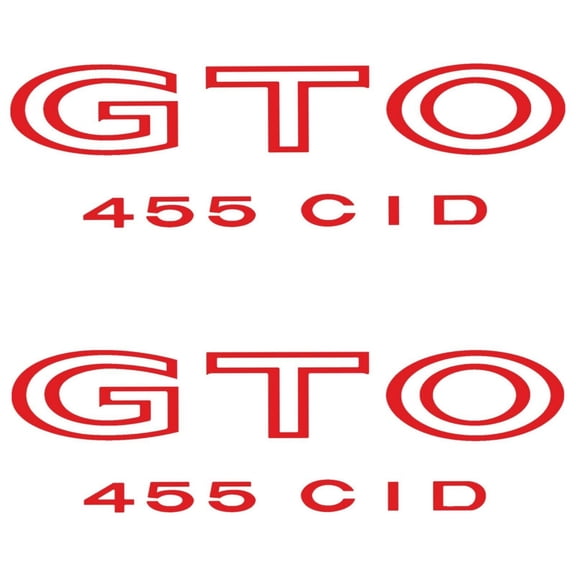 RestoParts Body/Fender Decals Set of 2 1970-1973 Pontiac GTO 455 CID HO Red