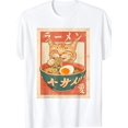 thumbnail image 1 of Restock Plus Size Anime Cat Ramen T-Shirt - Japanese Kawaii Cat Graphic Tee for Men - Round Neck Short Sleeve Casual Streetwear Top - Spring Fashion - Shortsleeve, 1 of 7