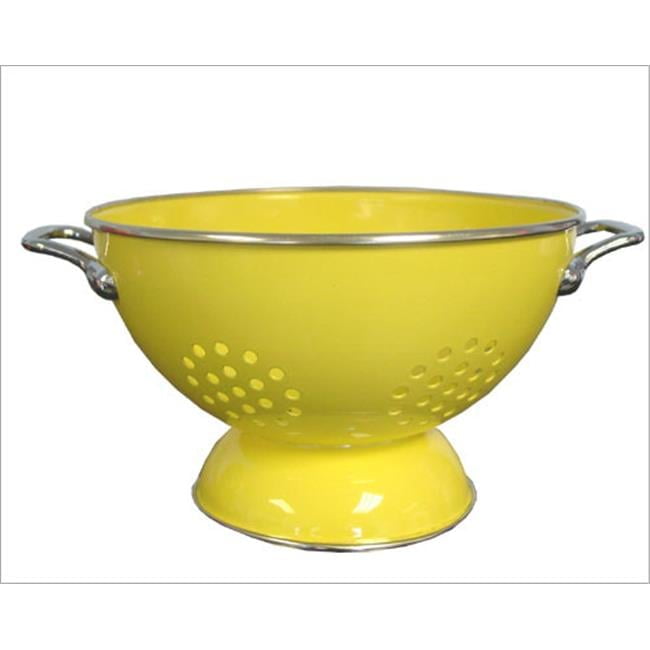 Lemon Yellow 5 Quart Enamel Steel Colander