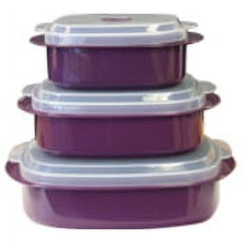Reston Lloyd 20502 Calypso Basics 6 Piece Microwave Cookware-Storage Set - Plum