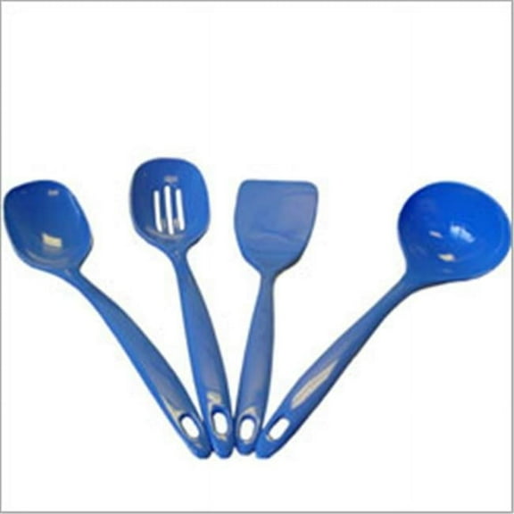 Reston Lloyd 4pc Utensil Set Azure - Melamine Spoon Slotted Spoon Spatula Ladle - 11.5 Inches Long-