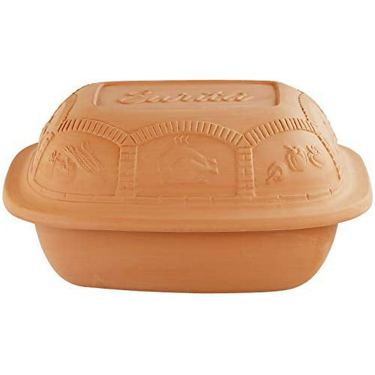  Eurita Clay Roaster, Non-Stick Bread Pan & Lid, Healthy Clay  Pot Cooking, With Free Recipe Guide, 2 Quarts: Home & Kitchen