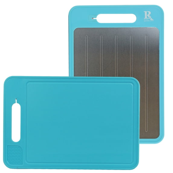 Reston Lloyd Cutting Board with Defrosting Tray, Zester & Knife Sharpner, Turquoise
