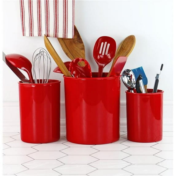 Reston Lloyd, Ltd. 00060 3pc Plastic Utensil Holders, Red