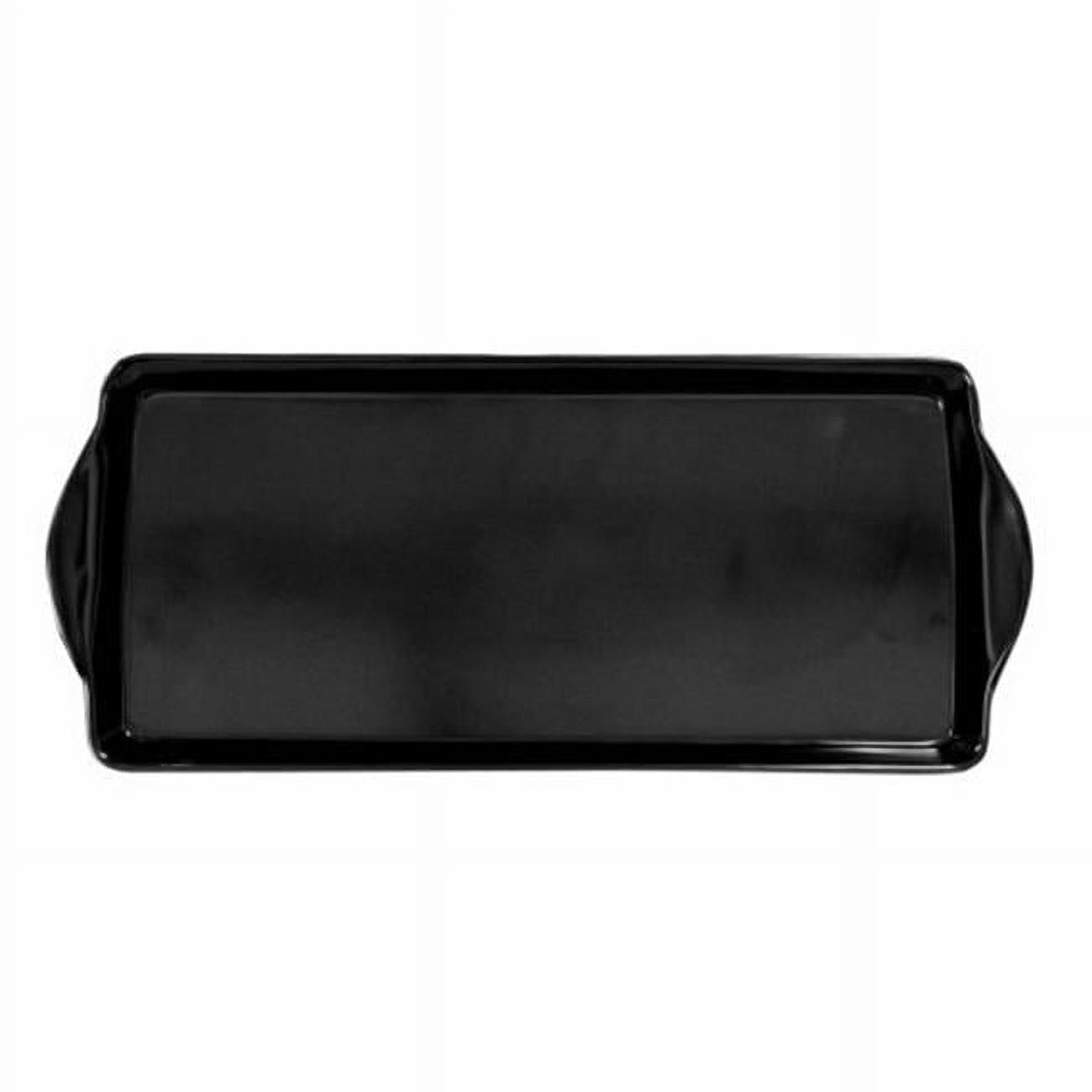 Elegant Black Melamine Rectangular Tidbit Serving Tray