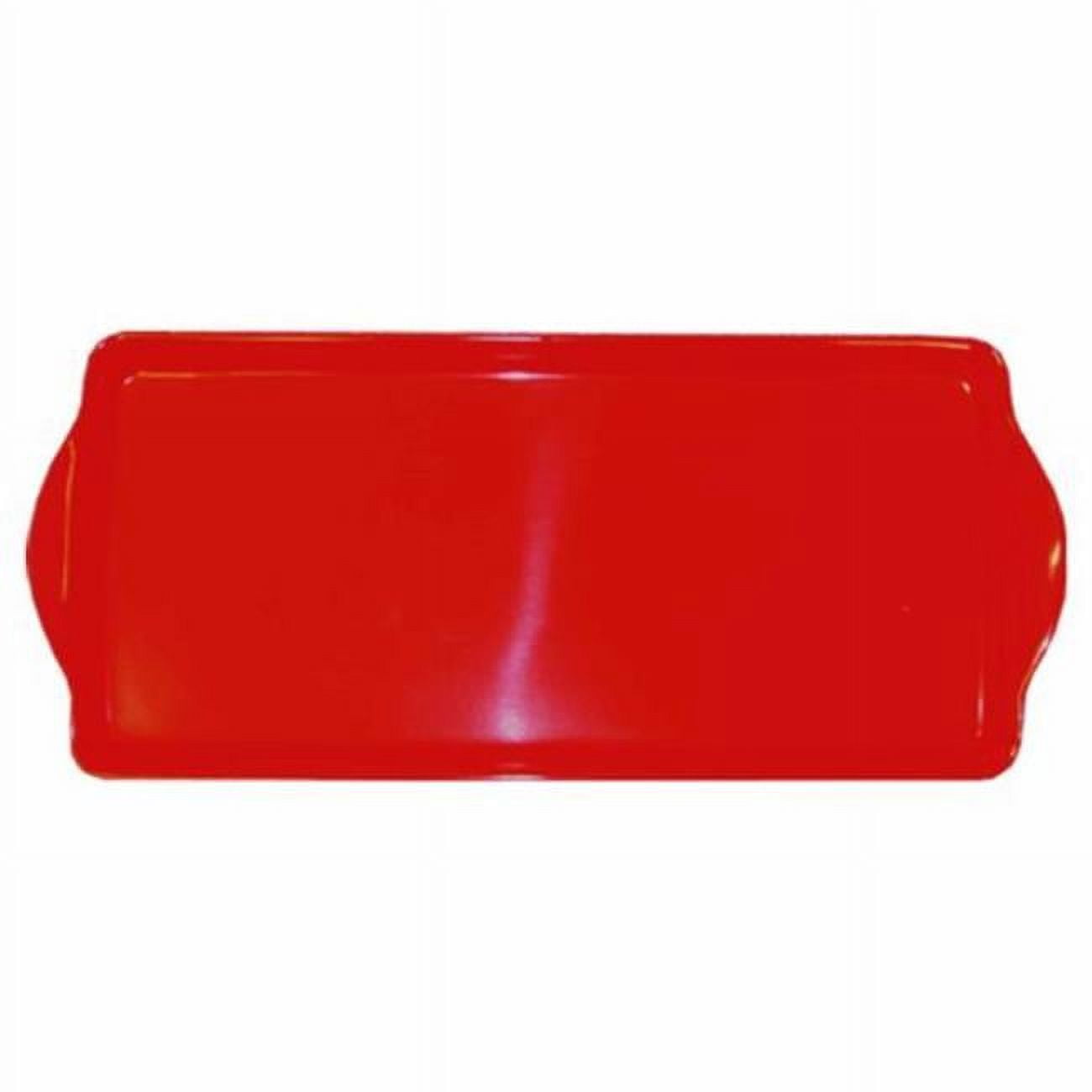 Red Polished Melamine Rectangular Serving Tray