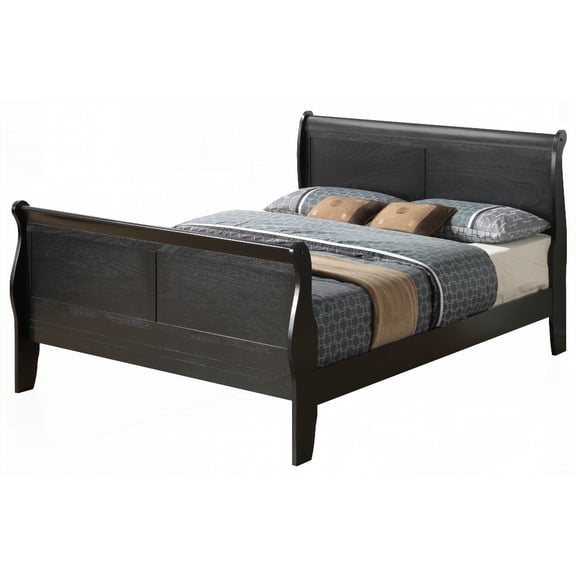 Restonic Black King Bed - 44'H x 79'W x 90'D