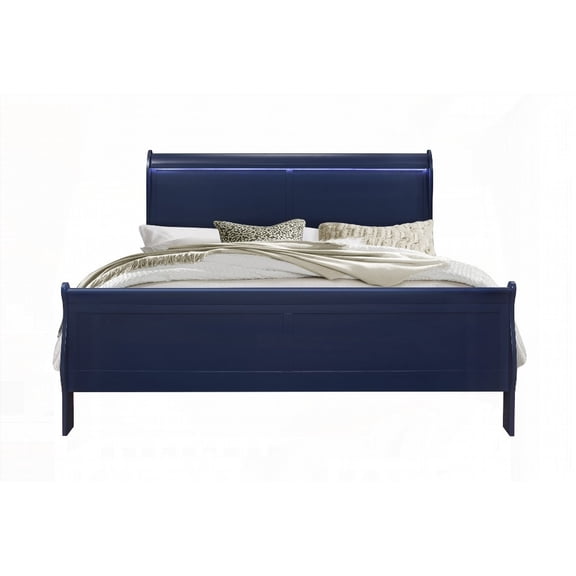 Restonic CHARLSTON BLUE KING BED WITH LED Lighting