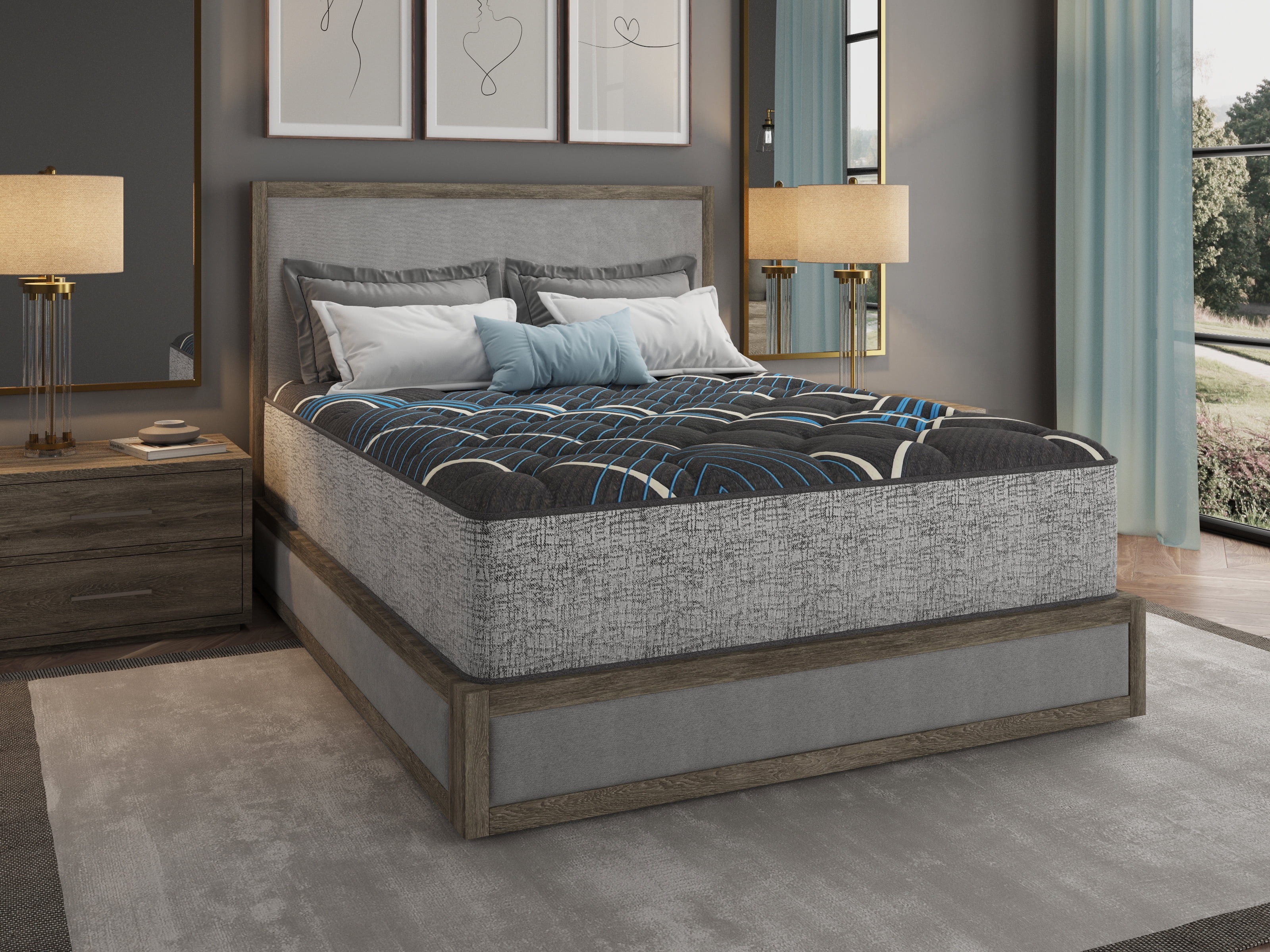 Restonic Comfort Care 14" Hybrid Mattress, Individual Pocketed Coil Mattress , Firm Comfort, King