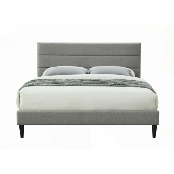 Restonic King Size Bed in a Box with USB - Channel Design & Gray Polyester