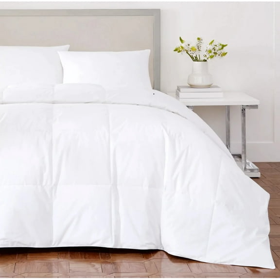Restonic® Premium 100% Cotton All Season Duck Down Comforter Duvet Insert, 550 Fill Power, 35oz, Full/Queen