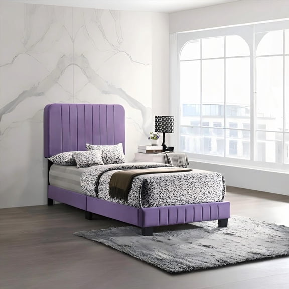 Restonic Twin Bed in Vibrant Purple | Sturdy Frame & Modern Design