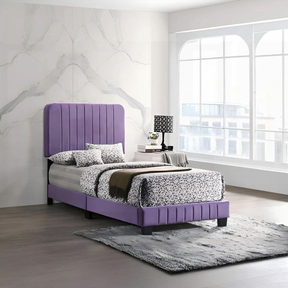 Vibrant Purple Twin Bed - Modern Design for Home Bedroom