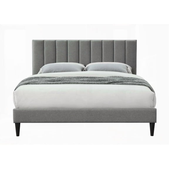 USB-Charging Twin Sized Channel Bed in a Box - Gray Polyester Design