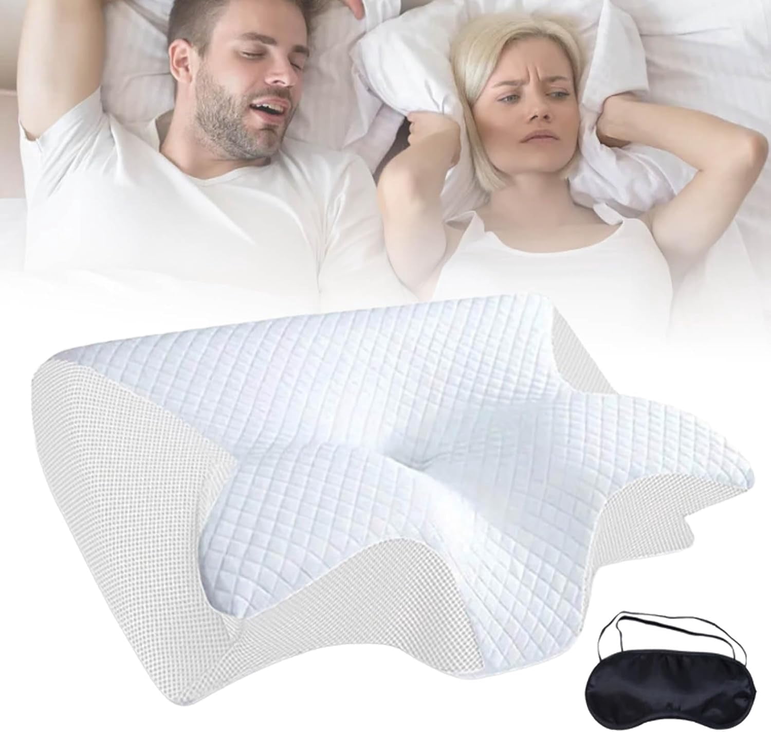 Restora Pillow, 2026 Restora Cervical Neck Traction Pillows, Ergonomic Memory Foam Pillows for Neck and Shoulder Pain Relief, Armrest Support for Side, Back & Stomach Sleepers(White)