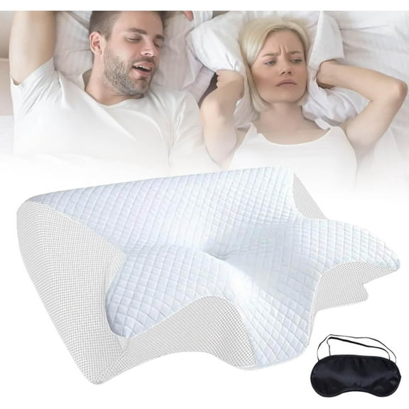Restora Pillow, 2026 Restora Cervical Neck Traction Pillows, Ergonomic Memory Foam Pillows for Neck and Shoulder Pain Relief, Armrest Support for Side, Back & Stomach Sleepers(White)