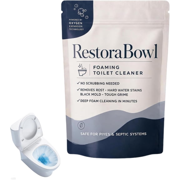 Restorabowl Foaming Cleaning Powder, Fresh Scent Toilet Cleaning Foam, Fast Dissolving Foaming Toilet Bowl Cleaner for Daily Freshness, Easy Flush, 300g (1)