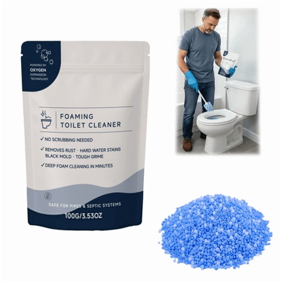 Restorabowl Toilet Bowl Cleaner, Foaming Powder for Deep Cleaning & Stain Remover, No Scrubbing, Splash-Free, Easy Bathroom Use, Fast-Acting, Powerful (1PC)