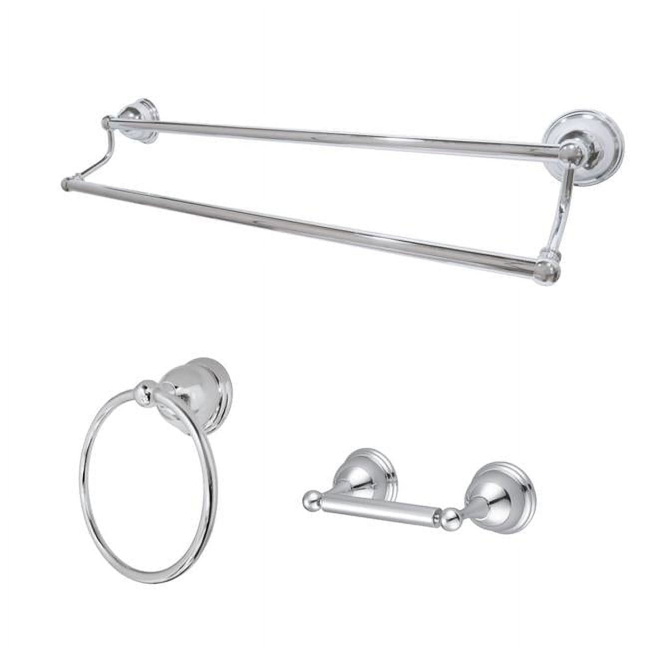 Polished Chrome 3-Piece Metal Bathroom Hardware Set