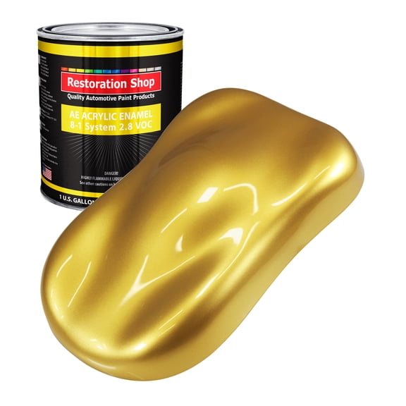 Restoration Shop Anniversary Gold Metallic Acrylic Enamel Auto Paint - Gallon Paint Color Only - Single Stage High Gloss