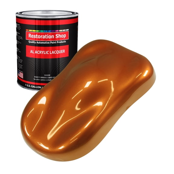 Restoration Shop - Atomic Orange Pearl Acrylic Lacquer Auto Paint - Gallon Paint Color Only - Professional Gloss