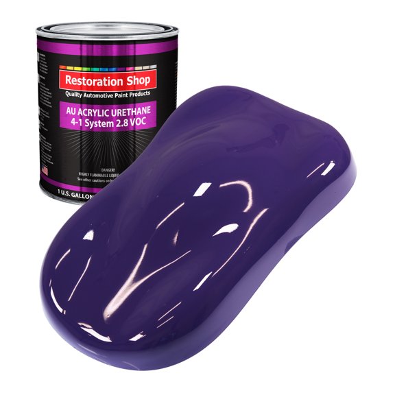 Restoration Shop Bright Purple Acrylic Urethane Auto Paint - Gallon Paint Color Only, Single Stage High Gloss