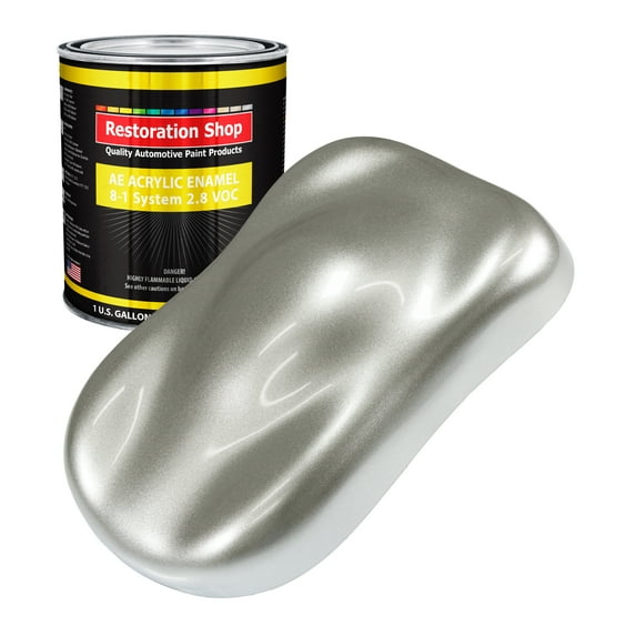 Restoration Shop Brilliant Silver Firemist Acrylic Enamel Auto Paint - Gallon Paint Color Only - Single Stage High Gloss