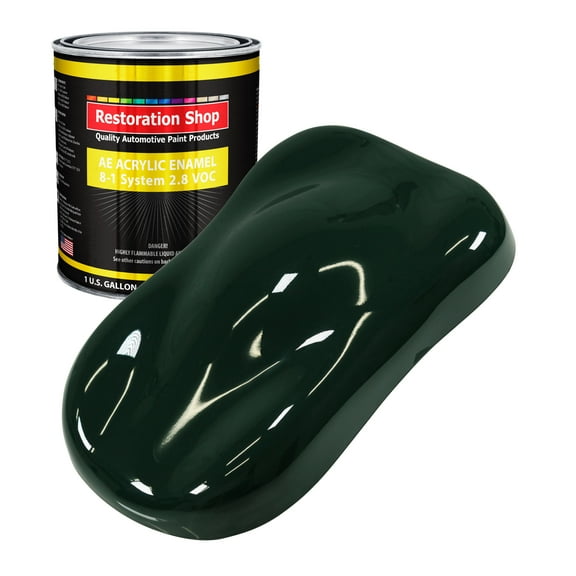 Restoration Shop British Racing Green Acrylic Enamel Auto Paint - Gallon Paint Color Only - Single Stage High Gloss