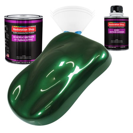 Restoration Shop British Racing Green Met. Acrylic Urethane Auto Paint Complete Quart Paint Kit, Single Stage High Gloss