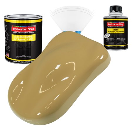 Restoration Shop - Buckskin Tan Acrylic Enamel Auto Paint - Complete Quart Paint Kit - Single Stage High Gloss