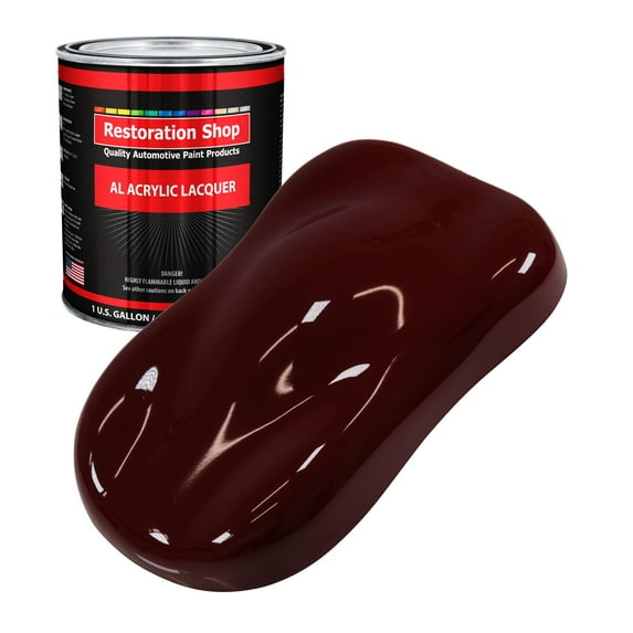 Restoration Shop - Burgundy Acrylic Lacquer Auto Paint - Gallon Paint Color Only - Professional Gloss