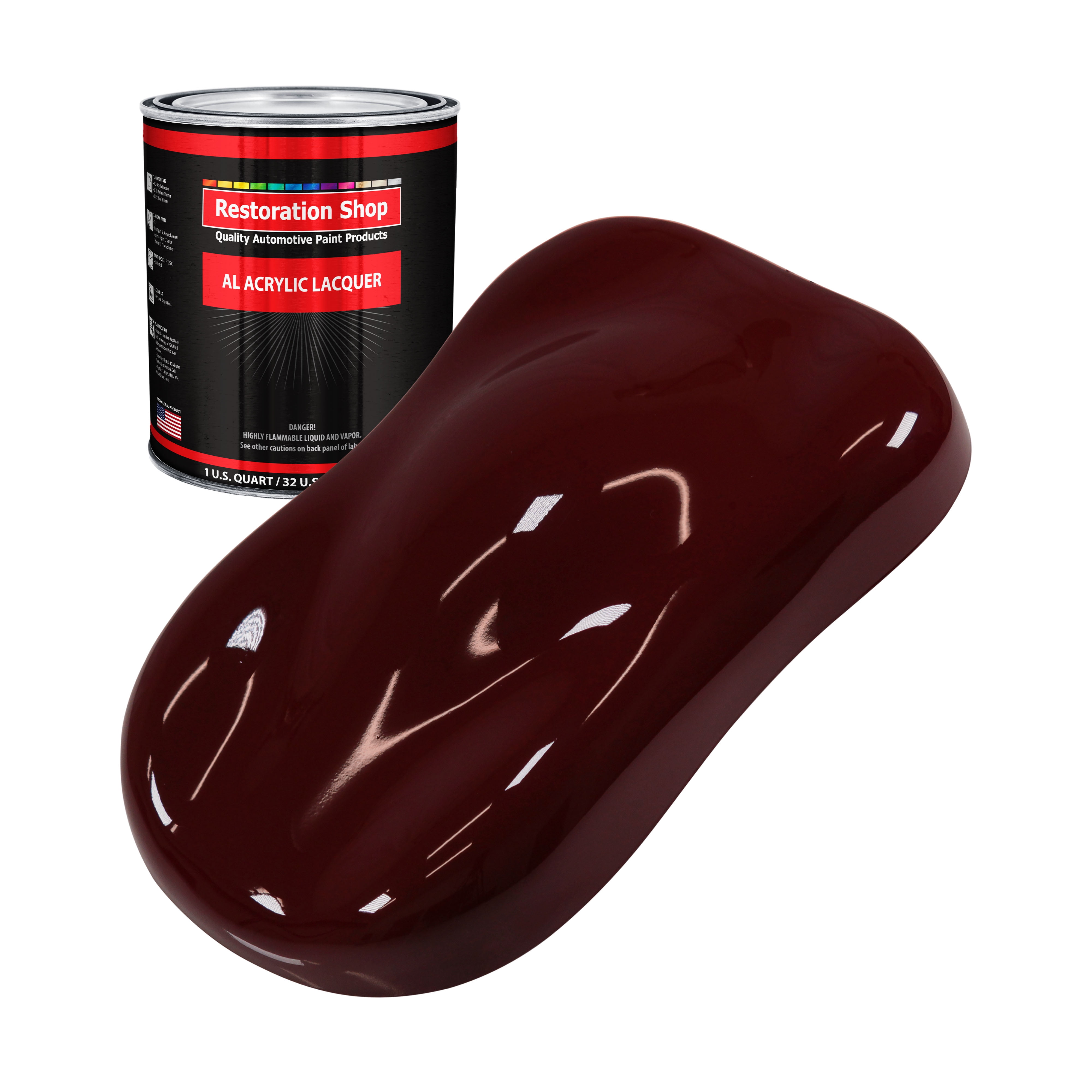 Restoration Shop Burgundy Acrylic Lacquer Auto Paint Quart Paint