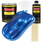 Restoration Shop - Burn Out Blue Metallic Acrylic Enamel Auto Paint, Complete Gallon Paint Kit, Single Stage High Gloss