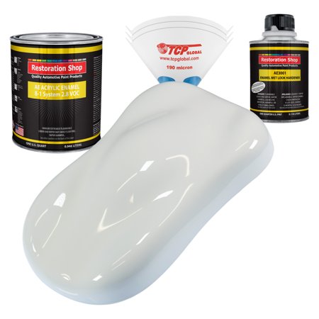 Restoration Shop - Cameo White Acrylic Enamel Auto Paint - Complete Quart Paint Kit - Single Stage High Gloss