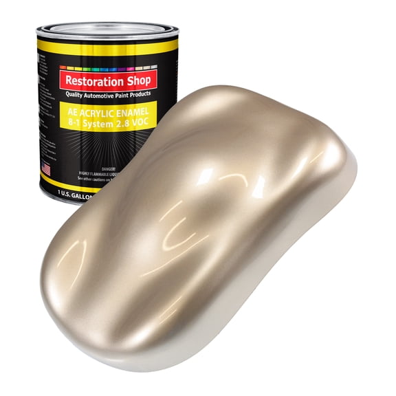 Restoration Shop Cashmere Gold Metallic Acrylic Enamel Auto Paint - Gallon Paint Color Only - Single Stage High Gloss